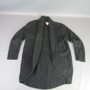 Converse One Star Cardigan Sweater Women's Size M Black Medium Open Front Mesh